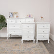 Large White 6 Drawer Chest of Drawers &amp; Pair of 3 Drawer Bedsides - Victoria White Range