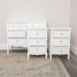 Large White 6 Drawer Chest of Drawers &amp; Pair of 3 Drawer Bedsides - Victoria White Range