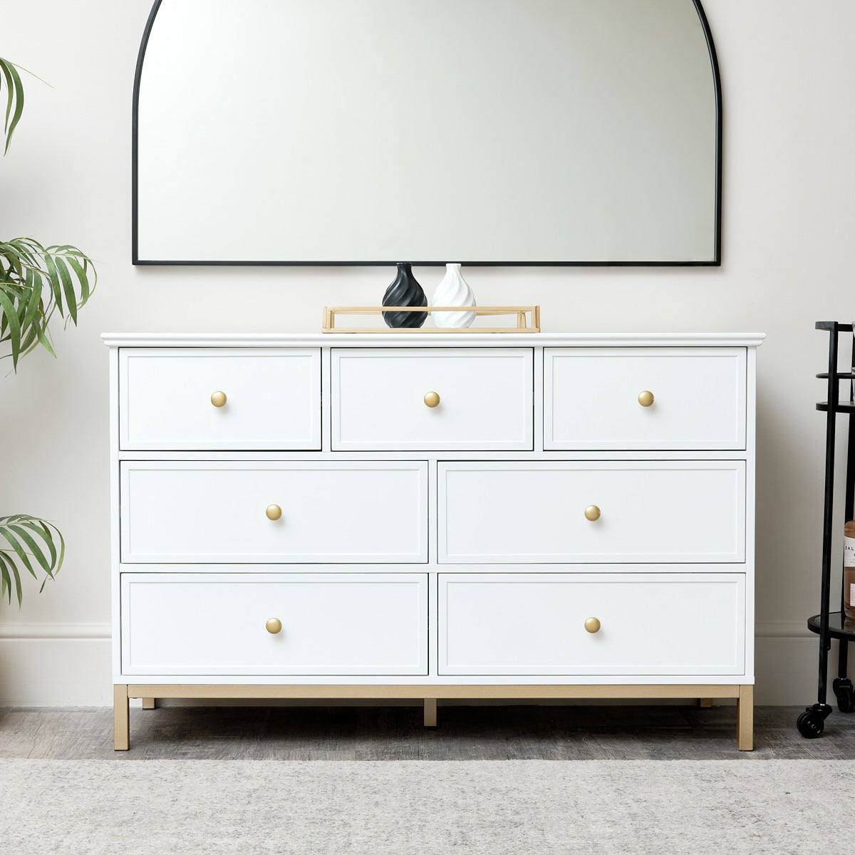 Large 7 Drawer Chest of Drawers - Aisby White Range – Melody