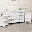 Large White 7 Drawer Chest of Drawers &amp; Pair of Bedside Tables - Daventry White Range