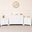 Large White 7 Drawer Chest of Drawers & Pair of Wide Bedside Tables - Daventry White Range