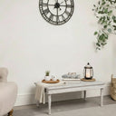 Large White Distressed Glass Table Top Square Coffee Table