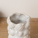 Large White Glazed Ceramic Pumpkin Flower Vase - 18cm