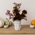 Large White Glazed Ceramic Pumpkin Flower Vase - 18cm