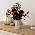 Large White Glazed Ceramic Pumpkin Flower Vase - 18cm