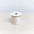 Large White &amp; Gold Shiny Velvet Wired Ribbon Garland - 270cm
