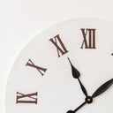 Large White Metal &amp; Black Detailed Wall Clock - 60cm x 60cm