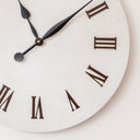 Large White Metal &amp; Black Detailed Wall Clock - 60cm x 60cm