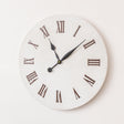 Large White Metal &amp; Black Detailed Wall Clock - 60cm x 60cm