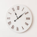 Large White Metal &amp; Black Detailed Wall Clock - 60cm x 60cm