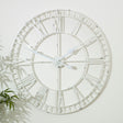 Large White Skeleton Wall Clock 80cm x 80cm