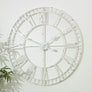 Large White Skeleton Wall Clock 80cm x 80cm