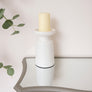 Large White Metal Round Pillar Candle Holder - 28cm