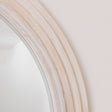 Large White Washed Wood Arched Wall Mirror - 90cm x 75cm