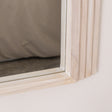 Large White Washed Wood Arched Wall Mirror - 90cm x 75cm