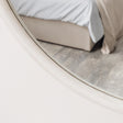 Large White Washed Wooden Round Wall Mirror - 80cm x 80cm
