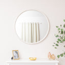 Large White Washed Wooden Round Wall Mirror - 80cm x 80cm