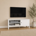 Large White Wooden Fluted TV Cabinet / Media Storage Unit - 120cm x 50cm (47" TV's) - Hales White Range