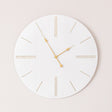 Large White Wooden Grain & Gold Detailed Wall Clock - 70cm x 70cm