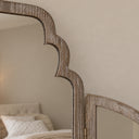 Light Ash Wood Arched Dressing Table Mirror