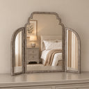 Light Ash Wood Arched Dressing Table Mirror