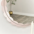 Light Pink Scallop Framed Round Mirror - 50cm x 50cm