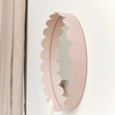 Light Pink Scallop Framed Round Mirror - 50cm x 50cm