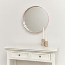 Light Pink Scallop Framed Round Mirror - 50cm x 50cm
