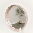 Light Pink Scallop Framed Round Mirror - 50cm x 50cm