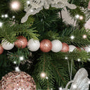 Light Pink &amp; White Glitter Bauble Ball Garland - 180cm (1.8m / 70.8')