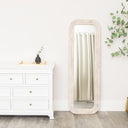 Light Wooden Arched Tall Wall &amp; Leaner Mirror - 142cm x 47cm