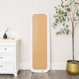 Light Wooden Arched Tall Wall &amp; Leaner Mirror - 142cm x 47cm