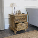 Mango Wood 2 Drawer Bedside Table