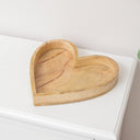 Mango Wood Decorative Heart Display Tray - 25cm