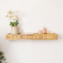 Mango Wood Fluted Wooden Wall Shelf - 70cm