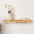Mango Wood Fluted Wooden Wall Shelf - 70cm