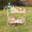 Pink Round Garden Bar Cart Drinks Trolley Style Plant Stand