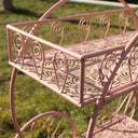 Pink Round Garden Bar Cart Drinks Trolley Style Plant Stand