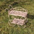 Pink Round Garden Bar Cart Drinks Trolley Style Plant Stand