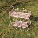 Pink Round Garden Bar Cart Drinks Trolley Style Plant Stand