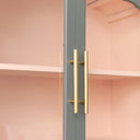 Arched Sage Green &amp; Peach Wall Cabinet 79cm x 57cm