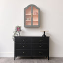Arched Sage Green &amp; Peach Wall Cabinet 79cm x 57cm