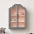 Arched Sage Green &amp; Peach Wall Cabinet 79cm x 57cm