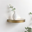 Curved Champagne With Gold Edge Mirrored Floating Wall Shelf