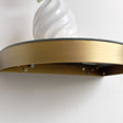 Curved Champagne With Gold Edge Mirrored Floating Wall Shelf