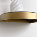 Curved Champagne With Gold Edge Mirrored Floating Wall Shelf