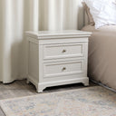 Large Taupe-Grey Two Drawer Bedside Table - Daventry Taupe-Grey Range