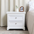 Large White Two Drawer Bedside Table - Daventry White Range