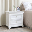 Large White Two Drawer Bedside Table - Daventry White Range
