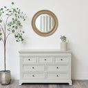 Round Mocha Brown Wall Mirror 65cm x 65cm